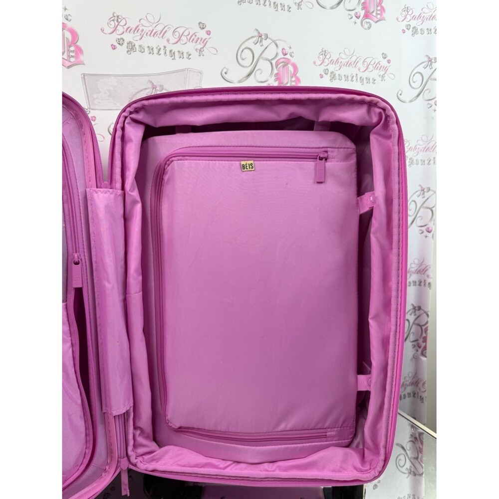 BEIS luggage carry on berry sherbet purple Pink Hard Shell Spinner Carry-On - Picture 9 of 12